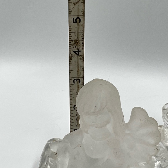 SET OF 2 FROSTED GLASS CHERUB ANGEL CANDLE HOLDER WINGS DECORATION - Picture 6 of 6